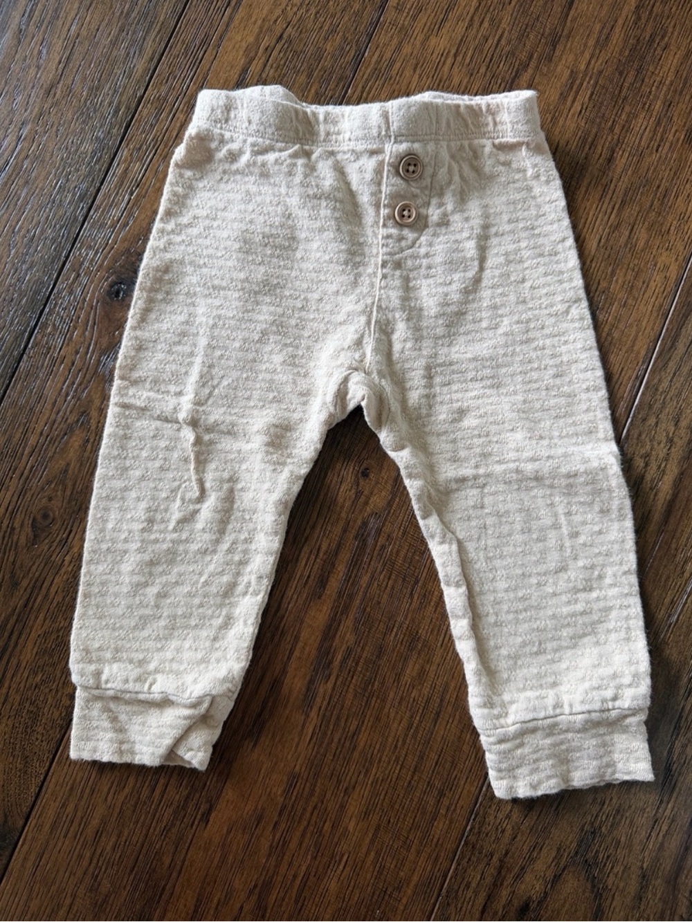 Quincy Mae Cream Textured Baby Pants